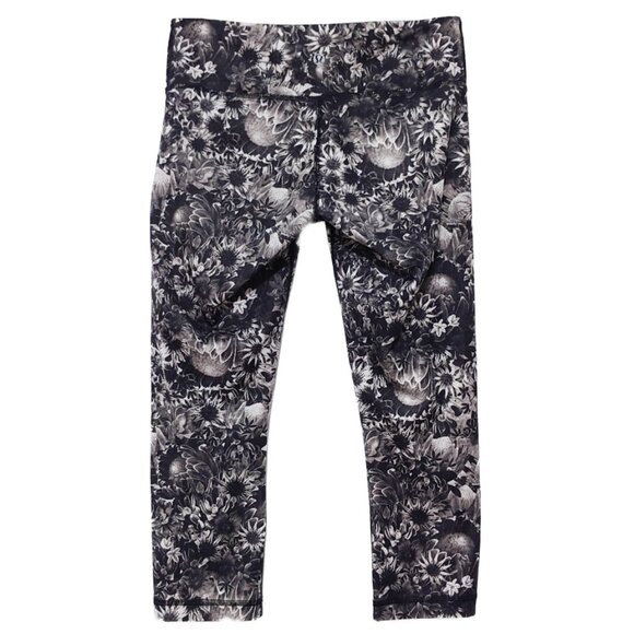 Lululemon Wunder Under Crop 21" Luxtreme Flowabunga Black Angel Wing/Black - Picture 6 of 10